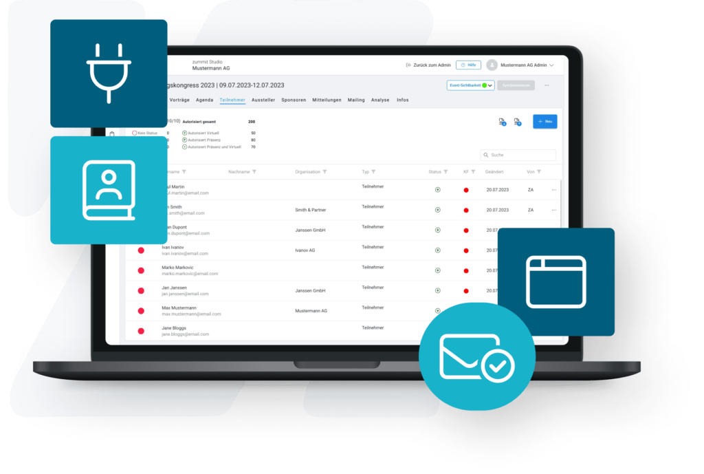 Integration von Systemen in die zummit Event-Suite