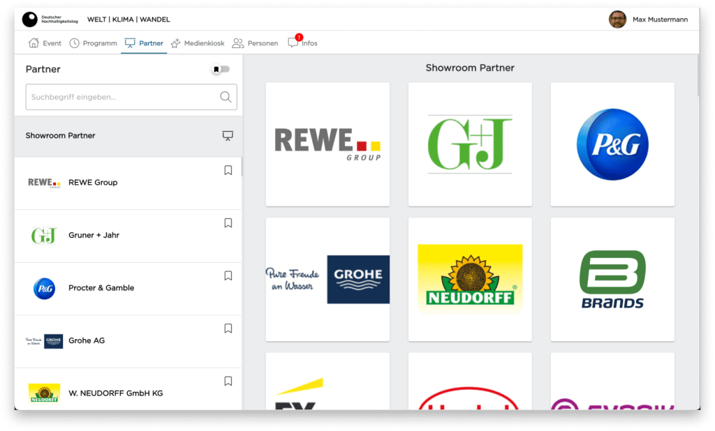 Logos der Partner des Deutschen Nachhaltigkeitspreis Partner Showroom
